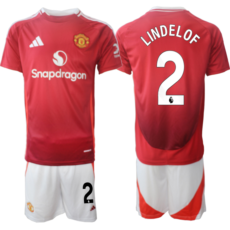 Men 2024-2025 Club Manchester United home Red #2 Soccer Jersey->manchester united jersey->Soccer Club Jersey